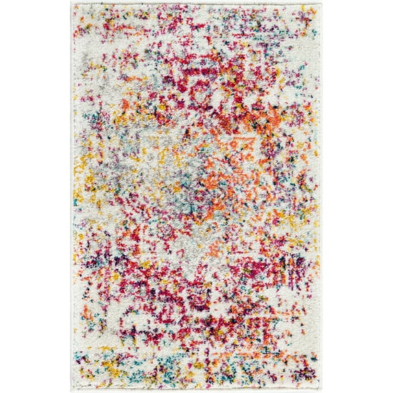 Unique Loom Medallion Richmond Rug Light Multi/Black 2' x 3' 1" Rectangle Medallion Traditional Perfect For Living Room Bed Room Dining Room Office