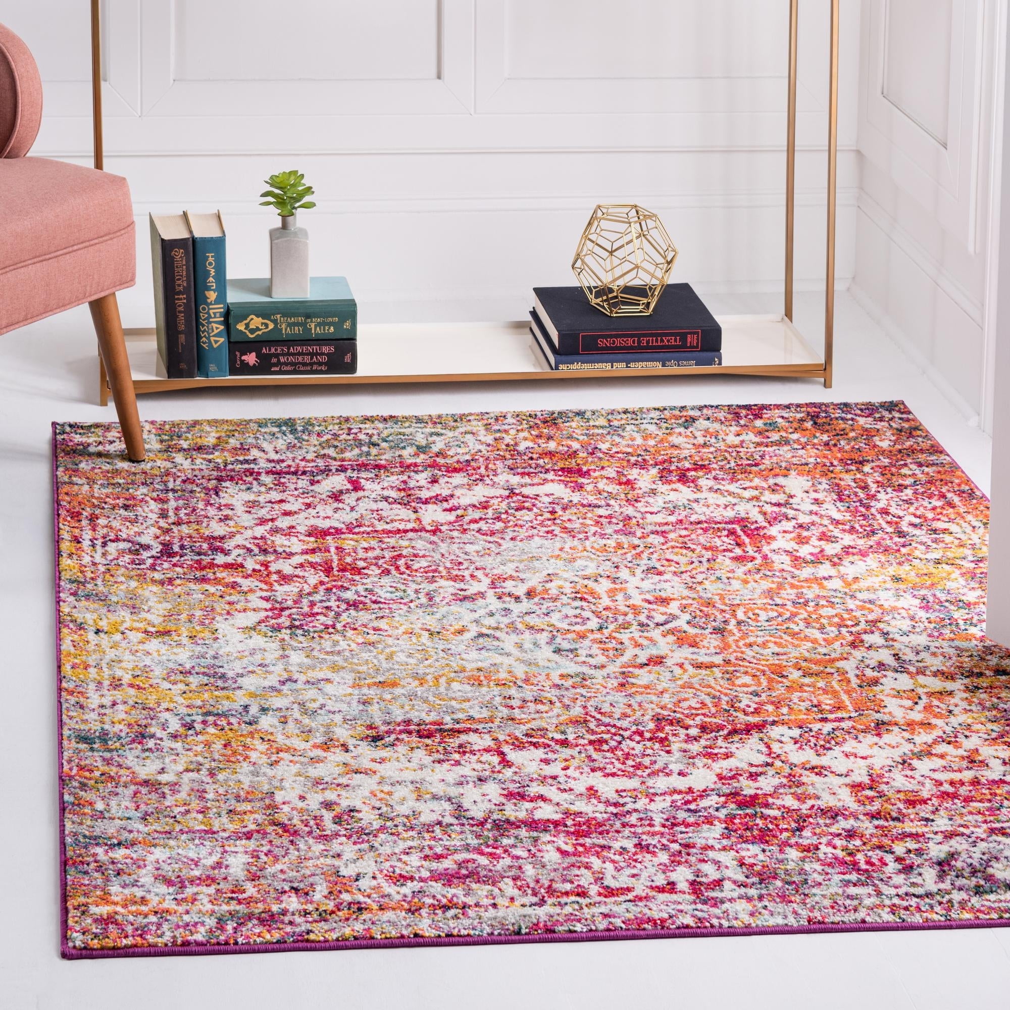 Unique Loom Medallion Richmond Rug Multi/Black 4' 1