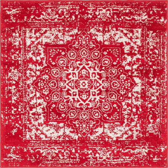 Red Square Rug Texture Unique Loom 4 Ft Square Rug in Red (3150431) - Walmart.com