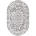 thumbnail image 1 of Unique Loom Medallion Richmond Rug White/Gray 3' 3" x 5' 3" Oval Medallion Traditional Perfect For Dining Room Bed Room Kids Room Play Room, 1 of 9