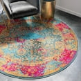 thumbnail image 1 of Unique Loom Medici Collection Area Rug - Coranado (8' Round Blue/Beige), 1 of 7