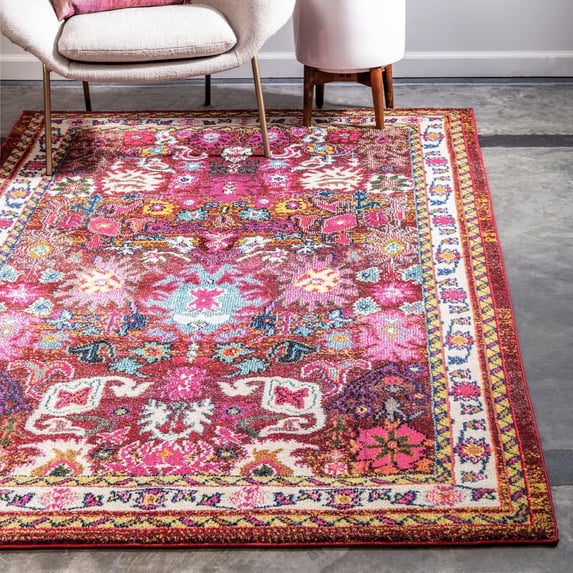 Unique Loom Medici Collection Area Rug - Haven (7' 1" x 10' Rectangle Multi/Blue)