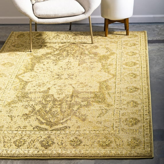 Unique Loom Medici Collection Area Rug - Oasis (10' 6" x 16' 5" Rectangle Beige/Cream)