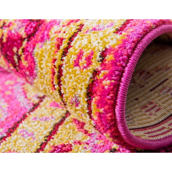 Unique Loom Medici Collection Area Rug - Oasis (2' 7" x 10' Runner Pink/Burgundy)