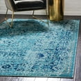 thumbnail image 1 of Unique Loom Medici Collection Area Rug - Salamanca (5' 1" x 8' Rectangle Light Blue/Blue), 1 of 7
