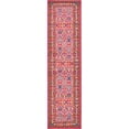 thumbnail image 1 of 2.5' x 10' Fuchsia Pink and Yellow Bohemian Floral Rectangular Rug Runner, 1 of 8
