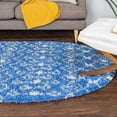 thumbnail image 1 of Unique Loom Moroccan Trellis Shag Collection Area Rug - Meknes (5' 3" x 8' Oval Periwinkle Blue/Ivory), 1 of 6