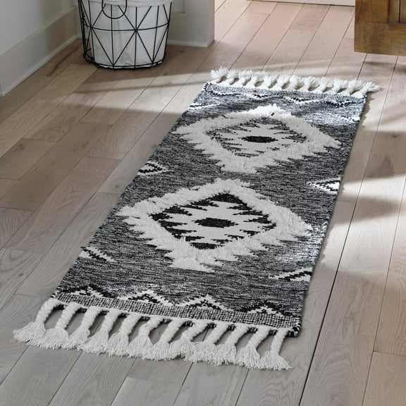 Unique Loom Mesa Collection Area Rug - Papago (2' 2" x 6' 1" Runner Charcoal/Gray)
