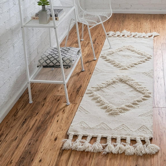 Unique Loom Mesa Collection Area Rug - Papago (2' 2" x 8' 2" Runner Ivory/Beige)