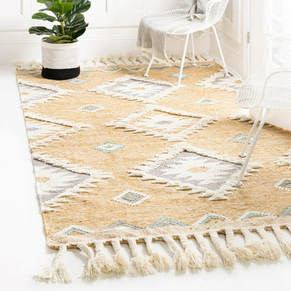 Unique Loom Mesa Collection Area Rug - Papago (2' x 3' 1" Rectangle Gold/Cream)