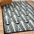thumbnail image 1 of Unique Loom Metro Collection Area Rug - Feathers (5' 3" x 8' Rectangle Black/Ivory), 1 of 7