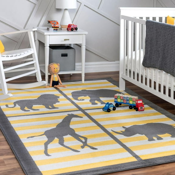 Unique Loom Metro Collection Area Rug - Safari (9' x 12' 2" Rectangle Gray/Ivory)