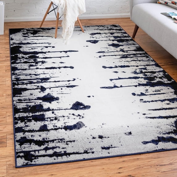 Unique Loom Metro Collection Area Rug - Shadows (4' 1" x 6' 1" Rectangle Ivory/Gray)