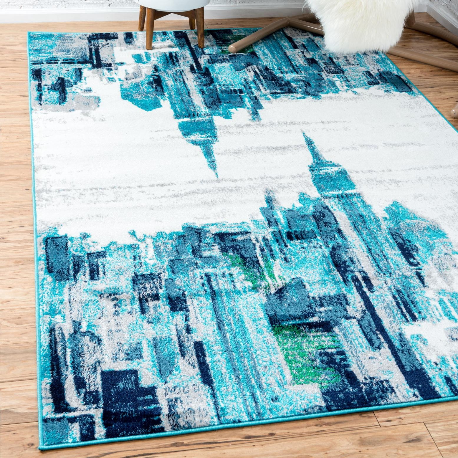 Skyline Rugs Unique Loom Metro Collection Area Rug - Skyline (4' 1