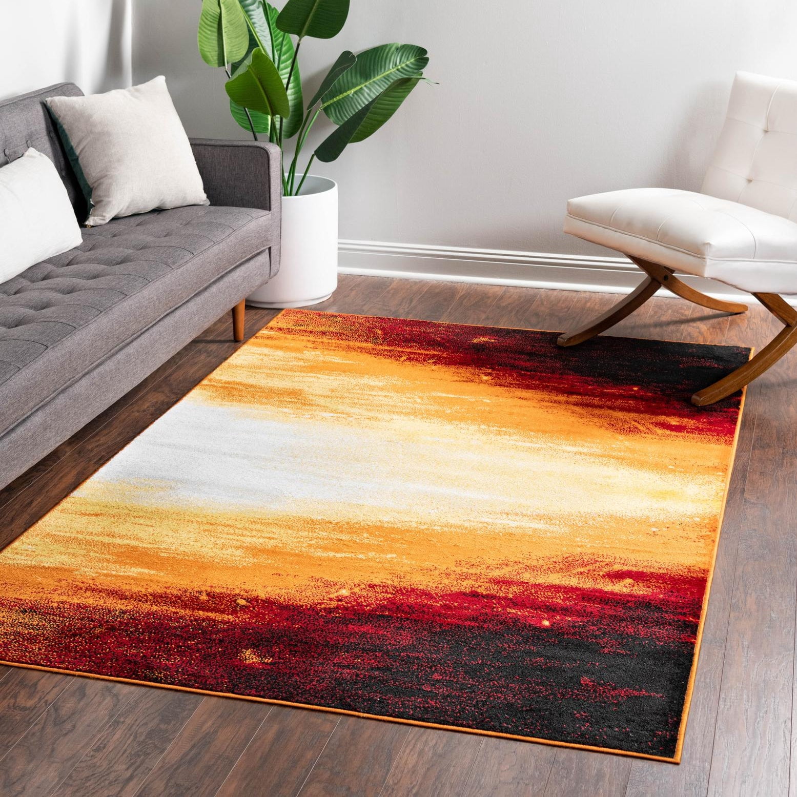 4 X 6 Rectangular Rug Unique Loom Metro Collection Area Rug - Sunlight (4' x 6' Rectangle ...