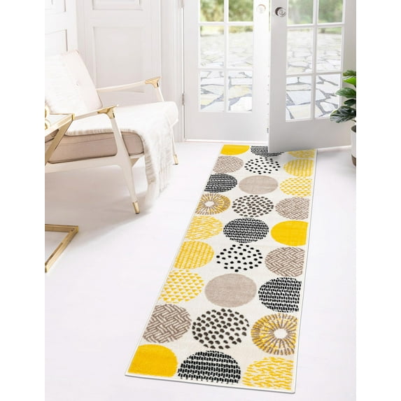 Unique Loom Metro Rug , 2' 0" x 6' 7" ,Cream