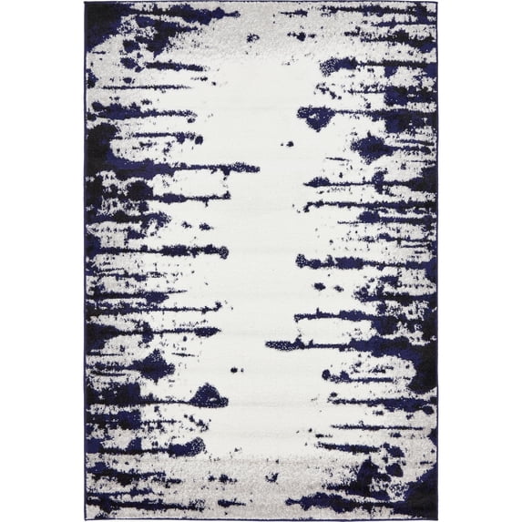 Unique Loom Metro Rug Ivory/Gray 5' 1" x 8' Rectangle Abstract Contemporary Perfect For Living Room Bed Room Dining Room Office
