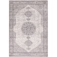 thumbnail image 1 of 7' x 10' Gray and Ivory Medallion Rectangular Area Throw Rug, 1 of 1