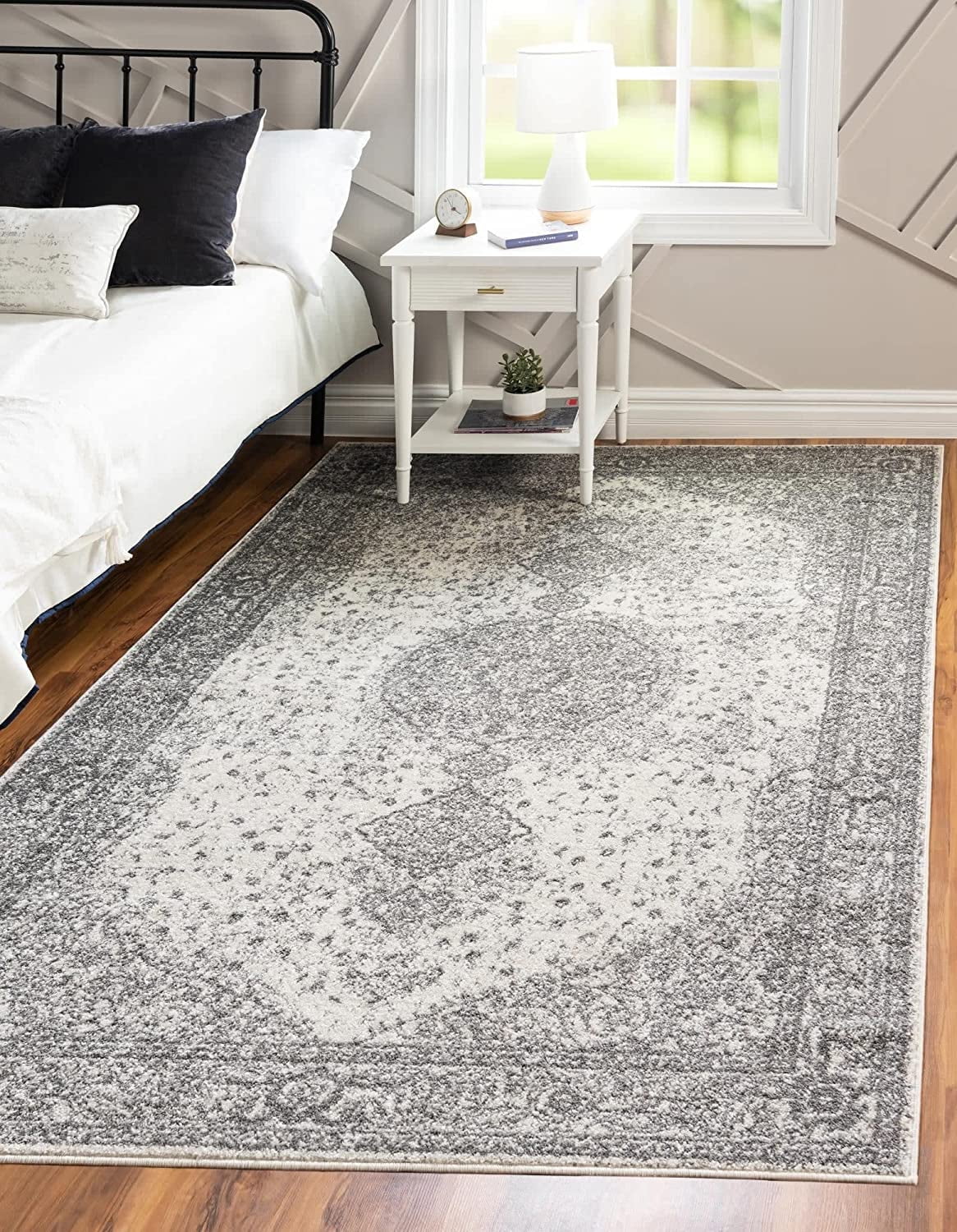 Unique Loom Midnight Bromley Rug Gray/Ivory 2' x 2' 11