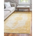 thumbnail image 1 of Unique Loom Midnight Bromley Rug Yellow/Ivory 4' 1" x 6' 1" Rectangle Medallion Shabby-Chic Perfect For Living Room Bed Room Dining Room Office, 1 of 3