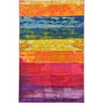 thumbnail image 1 of Unique Loom Milan Estrella Rug Multi/Blue 5' 1" x 8' Rectangle Striped Modern Perfect For Living Room Bed Room Dining Room Office, 1 of 9