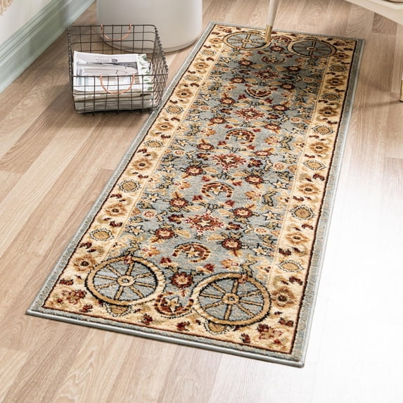 Unique Loom Pioneer Collection Area Rug - Missoula (2' x 10' Runner Blue/Beige)