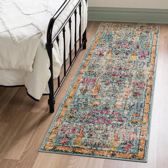 Unique Loom Monterey Collection Area Rug - Adobe (2' 7" x 10' Runner Blue/Beige)