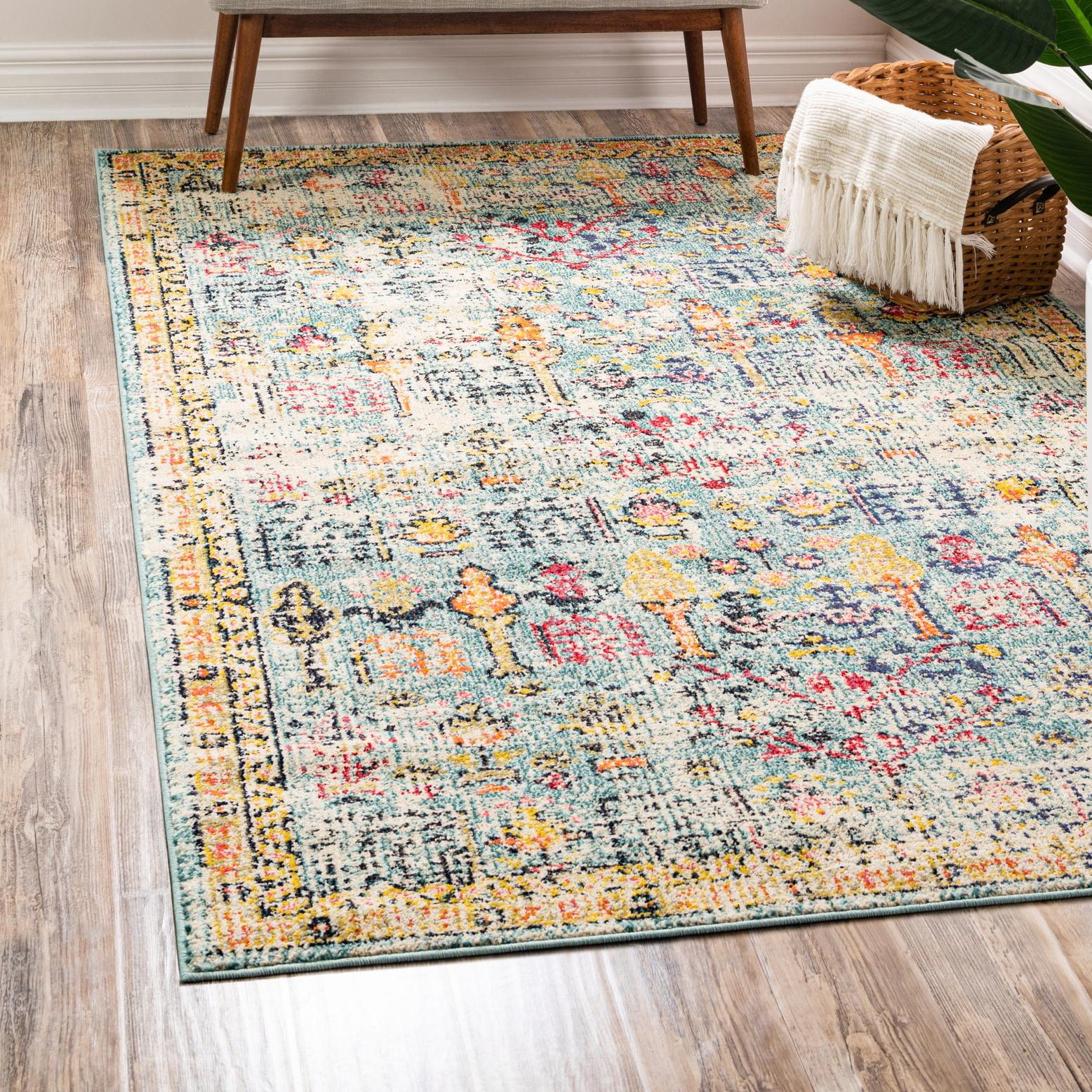 Unique Loom Monterey Collection Area Rug - Adobe (8' x 10' Rectangle Blue/Beige)