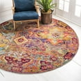 thumbnail image 1 of Unique Loom Monterey Collection Area Rug - Aztec (6' 1" Round Multi/Blue), 1 of 7