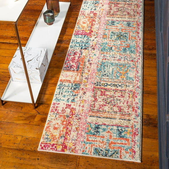 Unique Loom Monterey Collection Area Rug - Codex (2' x 6' 7" Runner Multi/Blue)
