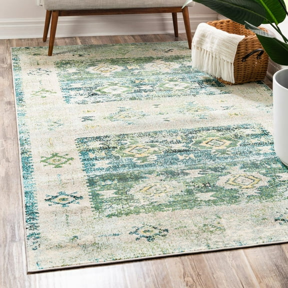 Unique Loom Monterey Collection Area Rug - Empire (4' 1" x 6' 1" Rectangle Green/Beige)