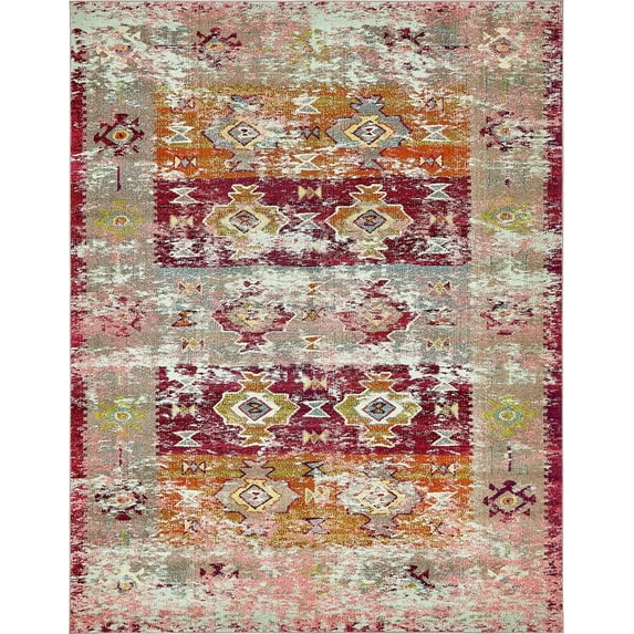 Unique Loom Monterey Rectangular Distressed Contemporary Area Rugs, Pink
