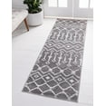 thumbnail image 1 of Unique Loom Moroccan Trellis Collection Area Rug - Mamounia (2' 6" x 8' 2" Runner Gray/Ivory), 1 of 6