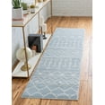 thumbnail image 1 of Unique Loom Moroccan Trellis Collection Area Rug - Mamounia (2' 6" x 8' 2" Runner Light Blue/Ivory), 1 of 6