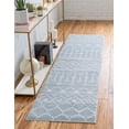 thumbnail image 1 of Unique Loom Moroccan Trellis Collection Area Rug - Mamounia (2' x 9' 10" Runner Light Blue/Ivory), 1 of 6