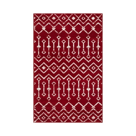 Unique Loom Moroccan Trellis Collection Area Rug - Mamounia (3' 1" x 5' 3" Rectangle Red/Ivory)