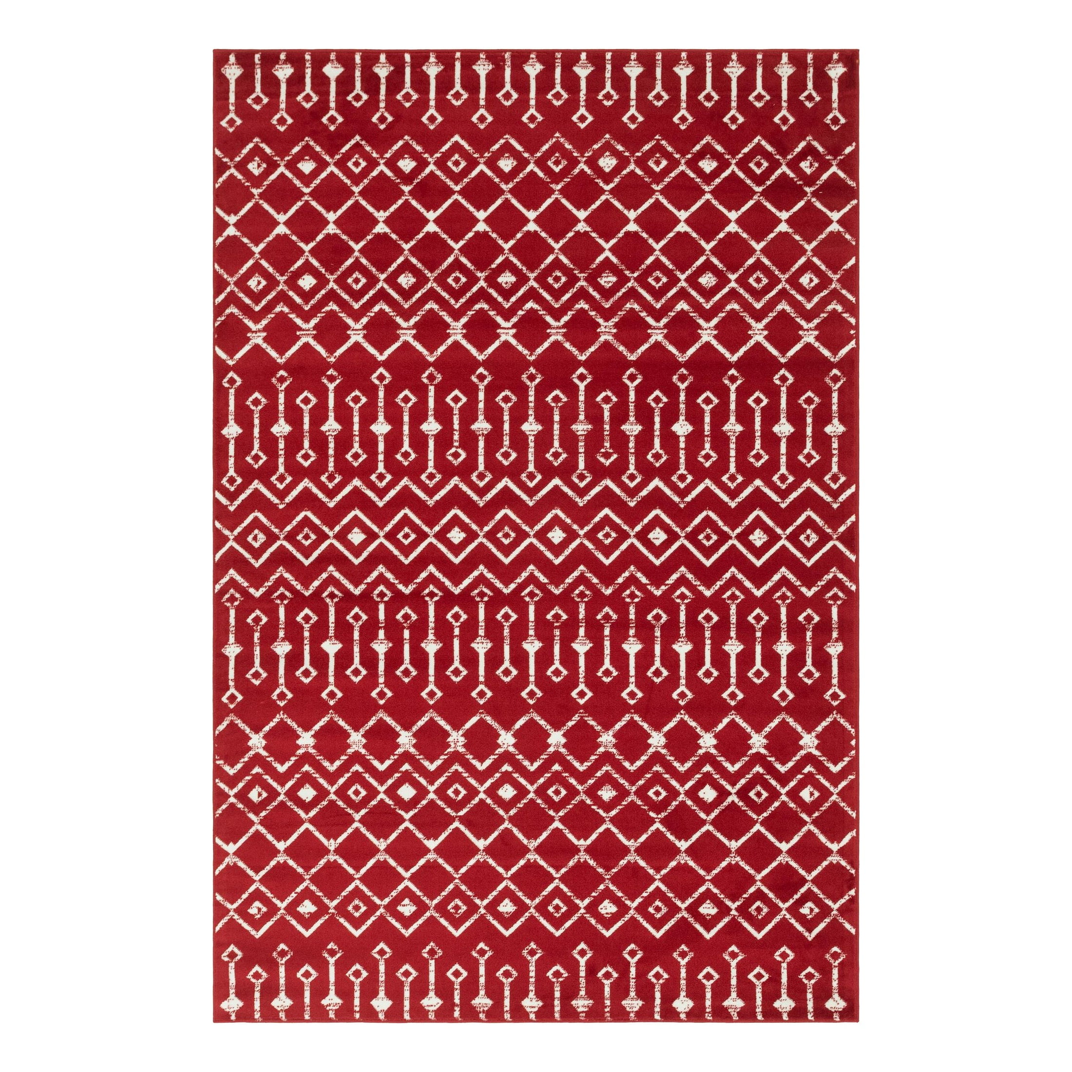 Trellis Elegance 6' x 9' Red Synthetic Rectangular Rug