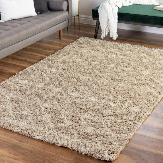 Unique Loom Moroccan Trellis Shag Collection Area Rug - Meknes (2' x 3' 1" Rectangle Light Brown/Ivory)