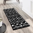 thumbnail image 1 of Unique Loom Moroccan Trellis Shag Collection Area Rug - Meknes (2' x 8' Runner Black and White), 1 of 6