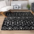 thumbnail image 1 of Unique Loom Moroccan Trellis Shag Collection Area Rug - Meknes (3' 1" Square Black and White), 1 of 6