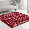 thumbnail image 1 of Unique Loom Moroccan Trellis Shag Collection Area Rug - Meknes (5' 3" Square Burgundy Red/Ivory), 1 of 6