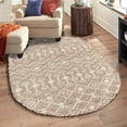 thumbnail image 1 of Unique Loom Moroccan Trellis Shag Collection Area Rug - Meknes (5' 3" x 8' Oval Light Brown/Ivory), 1 of 6