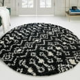 thumbnail image 1 of Unique Loom Moroccan Trellis Shag Collection Area Rug - Meknes (7' 10" Round Black and White), 1 of 6