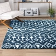 thumbnail image 1 of Unique Loom Moroccan Trellis Shag Collection Area Rug - Meknes (7' 10" Square Navy Blue/Ivory), 1 of 6