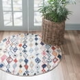 thumbnail image 1 of Unique Loom Morocco Collection Area Rug - Medina (7' Round Multi/Black), 1 of 7