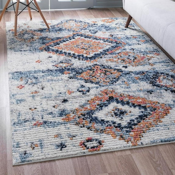 Unique Loom Morocco Collection Area Rug - Mediterranean (9' x 12' 2" Rectangle Ivory/Light Blue)