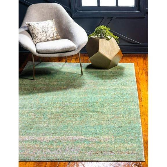 Unique Loom Muse Austin Rug Green/Beige 5' 1" x 8' Rectangle Abstract Bohemian Perfect For Living Room Bed Room Dining Room Office
