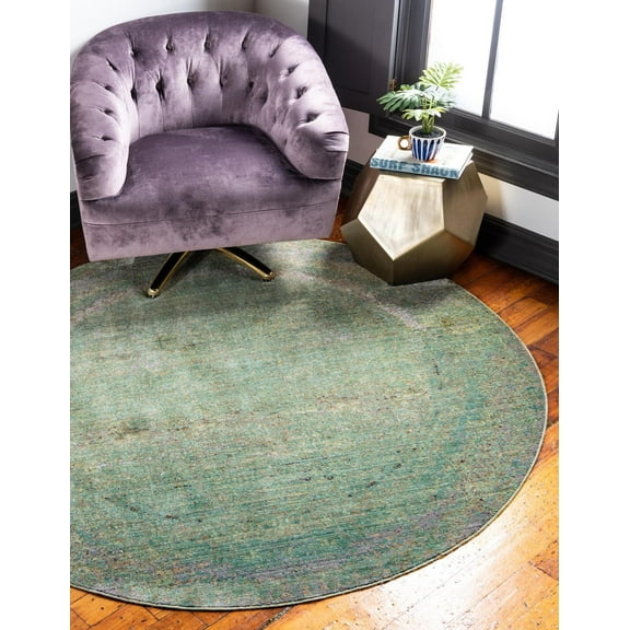 Unique Loom Austin Collection Area Rug - Muse (6' 1" Round Green/Beige)