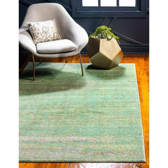 Unique Loom Muse Austin Rug Green/Beige 6' 1" x 9' Rectangle Abstract Bohemian Perfect For Living Room Bed Room Dining Room Office