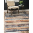 thumbnail image 1 of Unique Loom Mykonos Helios Rug Multi/Beige 4' 1" x 6' 1" Rectangle Striped Coastal Perfect For Living Room Bed Room Dining Room Office, 1 of 8